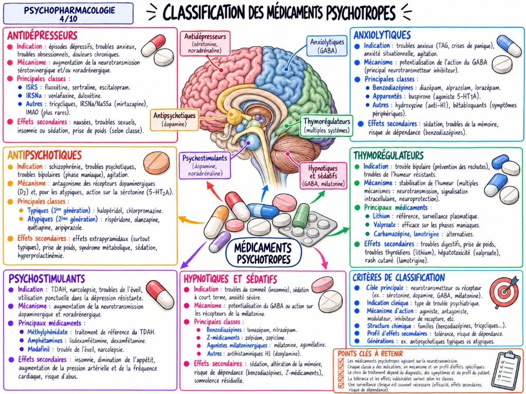 Classification des médicaments psychotropes