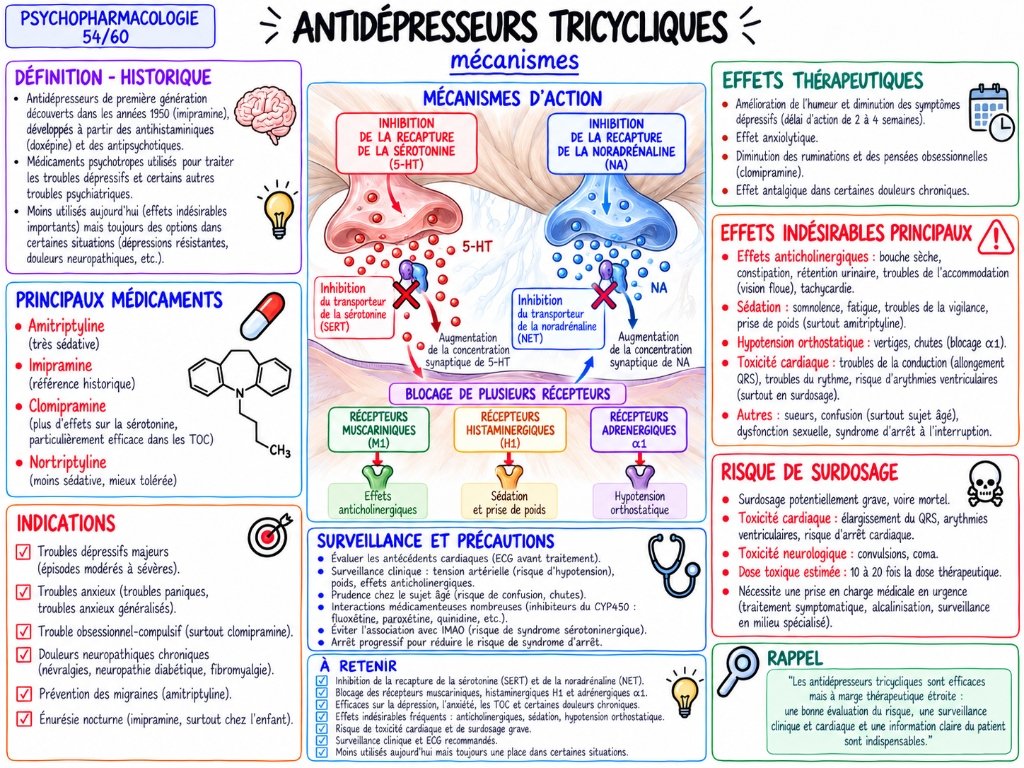Antidépresseurs Tricycliques — Mécanismes et récepteurs