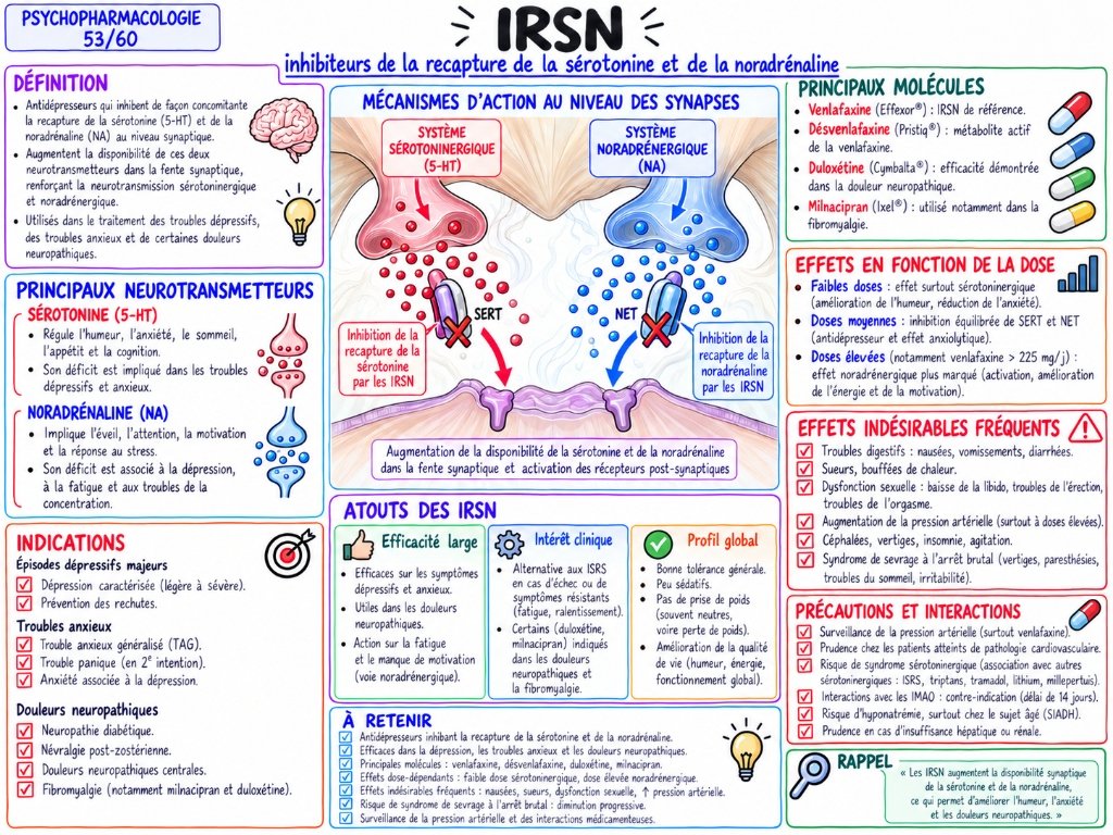 IRSN — Inhibiteurs de la recapture de la sérotonine et noradrénaline