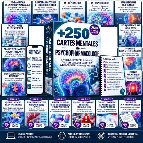 Pack de +250 Cartes Mentales de Psychopharmacologie